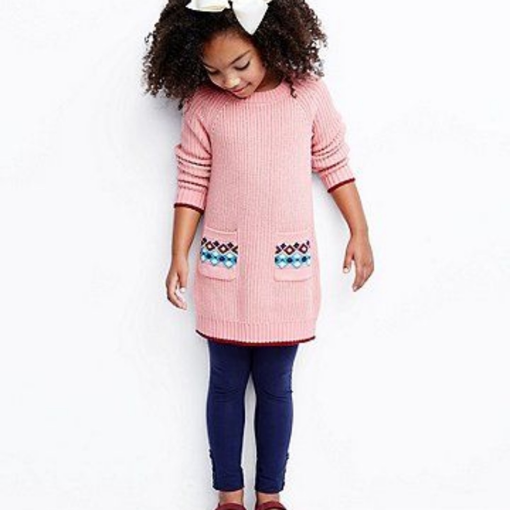 Hanna Andersson dusty rose knit dress 140 girl 10
